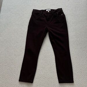 Frame Le High Skinny Crop jeans in chocolate brown- size 28.